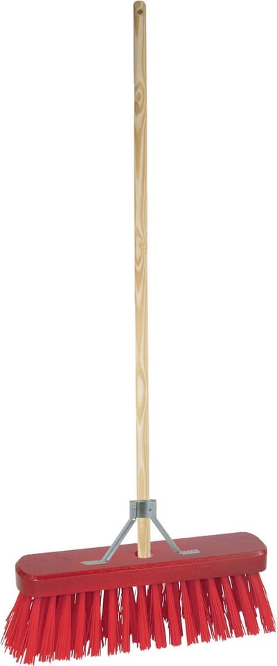 Betra Buitenbezem - FSC hout - kunstvezel - rood - hard - 30 x 140 cm