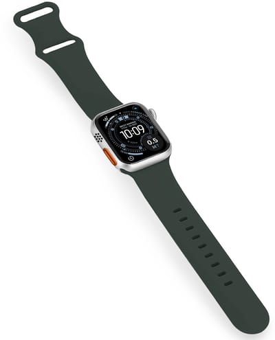 Bandje Geschikt voor Apple Watch Ultra 1, 2, 3 (49 mm) Siliconen Verstelbaar Polsband - Horloge Bandje - Grijs