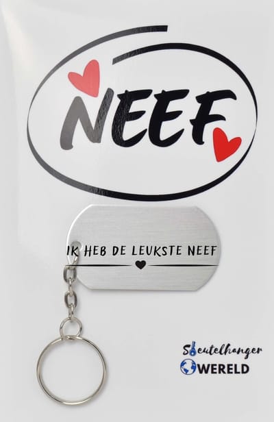 Ik heb de leukste neef Sleutelhanger inclusief kaart - neef cadeau - neef - Leuk kado voor je neef om te geven - 2.9 x 5.4CM