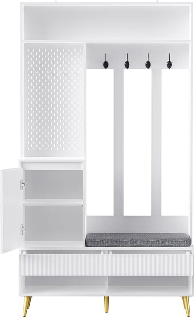 Witte geïntegreerde hal kast MDF voor entree 100×35×180cm