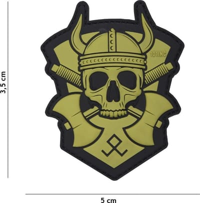 101 Inc Embleem 3D Pvc Viking Met Bijl Groen  16051