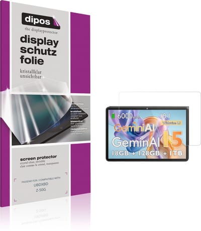 dipos – 2x Beschermfolie geschikt voor UBDXBD Z-50G | Krasbestendige & heldere Screenprotector Ultra-Thin