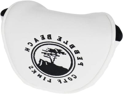 Golf Putter Cover - Hoes Mallet Putter - Club Beschermen - Magnetische Sluiting - 16.89 x 11.4 cm - Wit