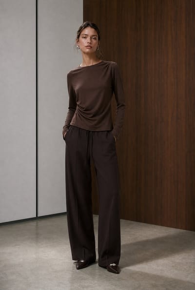 Ari cotton top | Brown - Brown / XXS