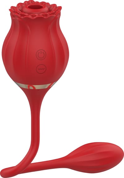 Cupitoys® Luchtdruk vibrator roos met vibrerend ei - Rood - 12 standen - Vibrators voor vrouwen en mannen - Sex toys voor vrouwen en mannen