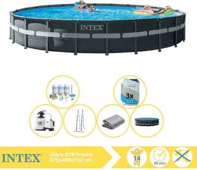 Intex Ultra XTR Frame Zwembad - Opzetzwembad - 732x132 cm - Inclusief Onderhoudspakket en Filterzand