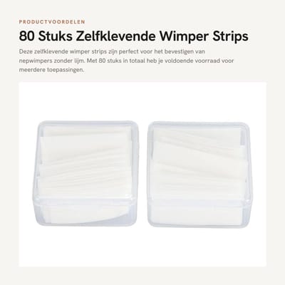 Dailygoods- Wimper Strips 80 Stuks - Zelfklevend - Waterdicht - Herbruikbaar - Synthetisch Rubber - Geschikt voor Nepwimpers - Wimperlijm