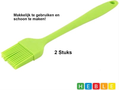 2x Siliconen Bakkwast 20CM Groen - Siliconen - Keukengerei - Insmeren - Invetten - Bakken - Cupcakes van Heble®