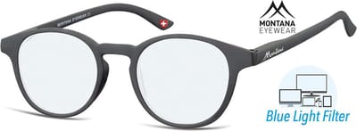 Montana Eyewear BLF52 leesbril - beeldschermbril +1.00 Zwart - Rond