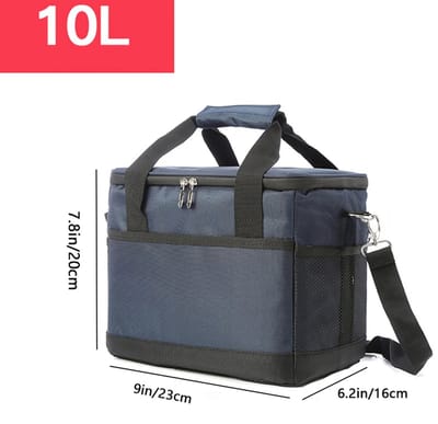 Geïsoleerde Aluminiumfolie Koeltas 10L – Grote Capaciteit Lunchbox, Koelbox, Picknicktas, Camping Koeltas, Handheld & Crossbody Bento Tas