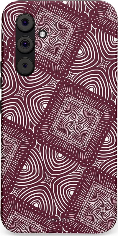 Casetastic Hoesje Geschikt voor Samsung A54 (5G) - Stijlvolle Beschermende Duo-layer Case - Bohemien Rood Design