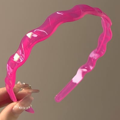 Haarband voor Vrouwen in Jelly Kleur, Gezichtswas, Tandenpoetsen, Golven, Antislip Haarband, Uitje voor Vrouwen, Veelzijdige Haarclip, Temperament Hoofddeksel pink