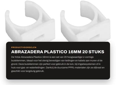Dailygoods- Buisclip U-vormig - 20 Stuks - Voor PPR/PVC - Bevestigingsclips - Inclusief Schroeven - 16/20/25/32mm - Pijpenklem