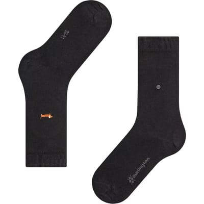 Burlington Brit Style gedessineerd katoen sokken dames zwart - maat 36-41