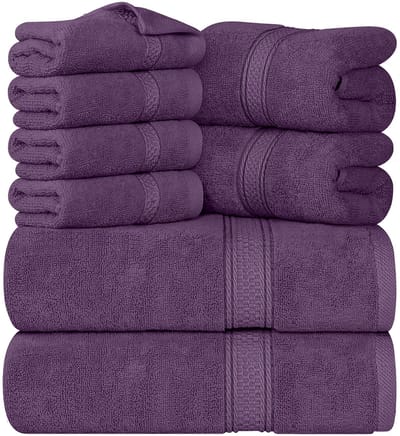 Unyqoos ® Luxueuze 8-delige Set Badtextiel voor Optimaal Comfort