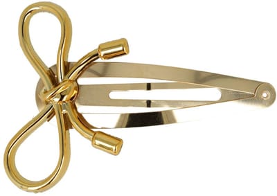 Haarsoires Haarspeld Klikklak 7cm - Strik - Metaal Kunststof - Goud - Haarclip Speldjes - Makkelijk in Gebruik - Haaraccessoires voor Volwassenen & Kinderen - Hair Clip - Decoratieve Haaraccessoire