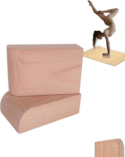 Thijox - BalanceBlocks Handstandblokken Hout voor Yoga, Gymnastiek en Calisthenics - Ergonomische Polsondersteuning - Set van 2 - Duurzaam Beukenhout