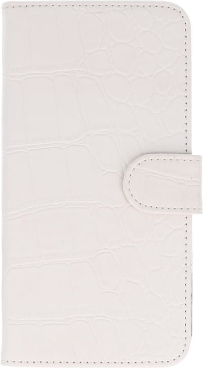 Croco Bookstyle Wallet Case Hoesje Geschikt voor Huawei P9 Wit