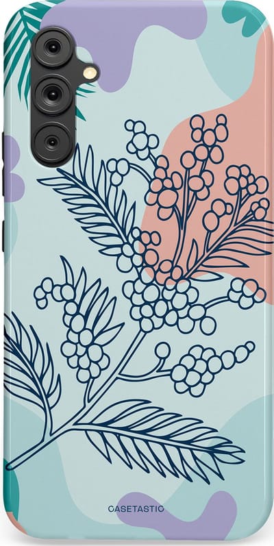 Casetastic Hoesje Geschikt voor Samsung A34 (5G) - Stijlvolle Beschermende Duo-layer Case - Aquarel Bladeren