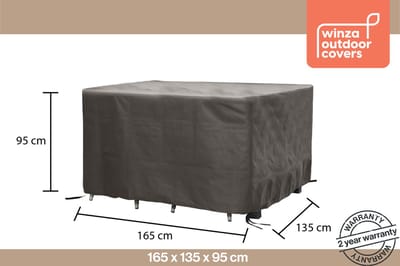 Winza Outdoor Covers - Premium - beschermhoes tuinset - tuinsethoes - S - Afmeting : 165x135x95 cm - Grijs - Waterdicht - met 2 jaar garantie - Recyclebaar Polypropyleen