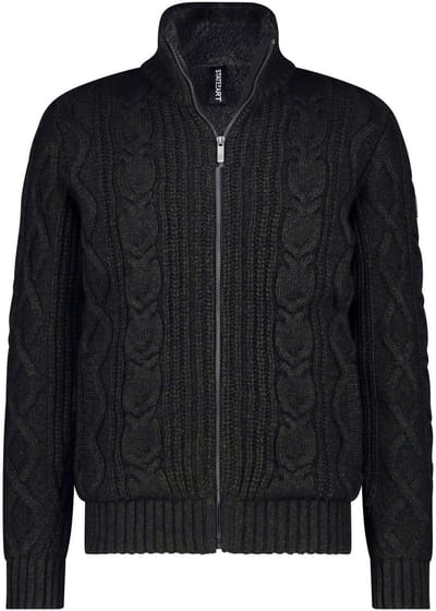 State Of Art Vest Heavy Cable Wolmix Donkergroen - Maat 3XL - Heren