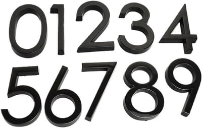 Huisnummers - Deurnummer sticker - Adres markering - Zelfklevend en duurzaam - 58 mm - Zwart glanzend