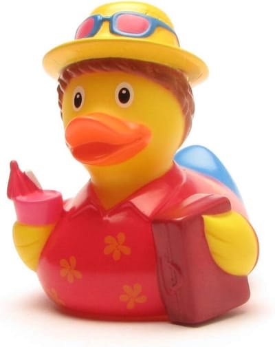 Grappige Vakantie Badeend met Piep en Sleutelhanger - Leuk Cadeau