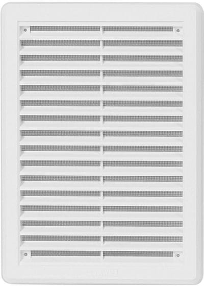 Ventilatiekrat - Ventilatierooster - Binnen en buiten - Insectenwering - 175 x 250 mm - Wit