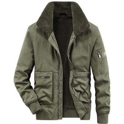 Herfst en Winter Nieuwe Jas Heren Fluweel Verdikt Warme Lamsvacht Jas Tooling Vliegkleding Katoen Gevoerde Kleding 4XL gray