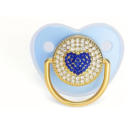 1 Sprankelend Diamantvormig Siliconen Honden Knaagspeeltje met Stofkap, Hartpatroon, Angstverlichting voor Honden, Veilig & Betrouwbaar, Geschikt voor Alle Rassen blauw