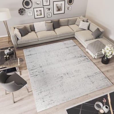 Tapiso Troya Vloerkleed Woonkamer Slaapkamer Beige Impressie Design Eyecatcher Interieur Stijlvol Woonsfeer Modern Trendy Duurzaam Hoogwaardig Tapijt Maat - 160x220