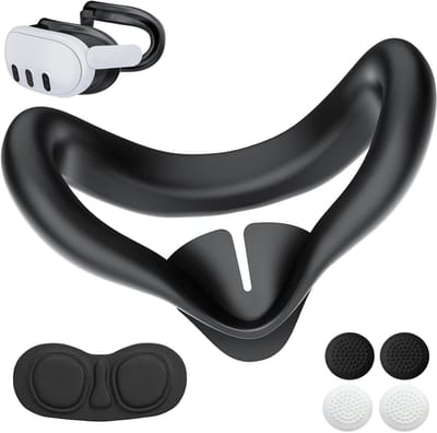 VR Gezichtsmasker - Interface Cover Set - Comfortabel Gamem - Huidvriendelijk Siliconen - 41 g - Zwart