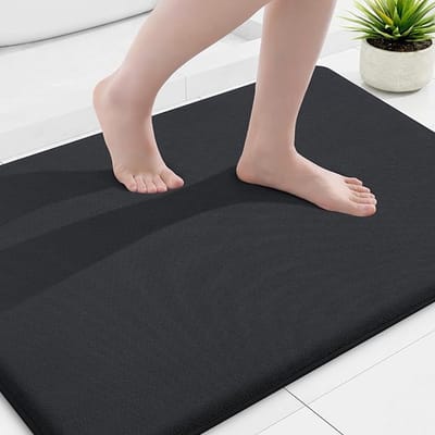 Olanly Antislip Badmat - Badkamermat - Absorberende Badmat - Douchemat - 61x90cm - Zwart - Extra Zwaar