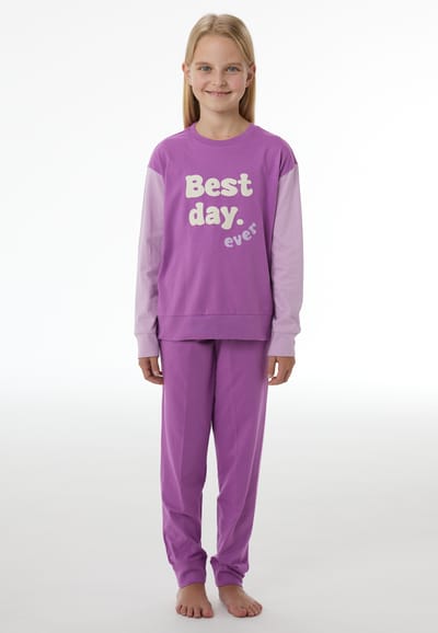 Lange pyjama met manchetten in de kleur bessen - Nightwear 98