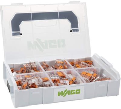 Verbindingsterminal Set - Klemmen Box - Elektrische Installatie - 186 Delig Inclusief Adapter - L-Boxx Mini - Bruin