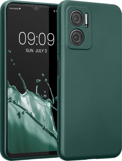kwmobile metallic telefoonhoesje van TPU - geschikt voor Xiaomi Redmi 10 5G - Flexible case voor smartphone - In metallic petrol