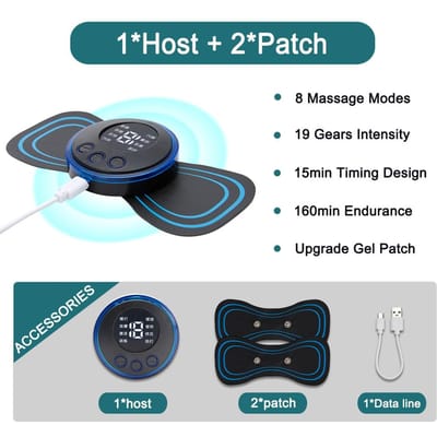 Elektrische EMS Nek Massager Mini Cervicale Rug Spier Pijnverlichting Patch Stimulator Massageador Mat Draagbaar Gel Pad Stickers Slank