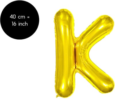 Fienosa Letter Ballonnen - Letter K - Goud - Kleur Goud - 40 cm - Helium Ballon - Verjaardag Ballon - Verjaardag versiering