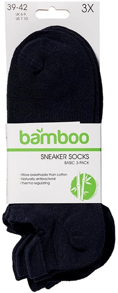 Apollo - 6-Pack - Bamboe Sneakersokken - Hiel Lipje - Antibacterieel - Heren / Dames - marine - 35-38 - 121473001