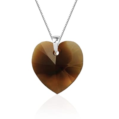 Montebello Ketting Posidonia HZ67 - Swarovski Hart - 925 Zilver Gerhod. - Ø18mm - 45cm