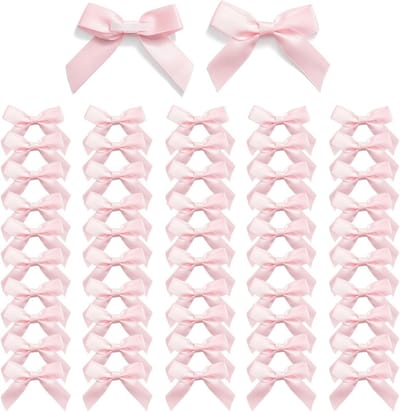 Kleine Roze Cadeaubandjes met Zelfklevende Strikjes van Satijn voor Valentijnsdag, Kerst en Bruiloften - 50 Stuks voor Perfecte Cadeauverpakking