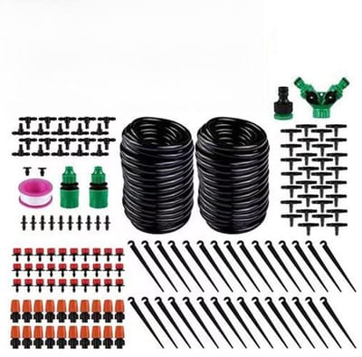Druppelirrigatiesysteem - Watersysteem Tuin - Planten Water Geven - Precisie Wortelzorg - 98ft Slang - Zwart