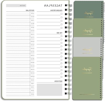 Dagplanner Groen Set van 4 - Organiseer je Dag, Efficiënt Plannen, Productiviteit Verhogen