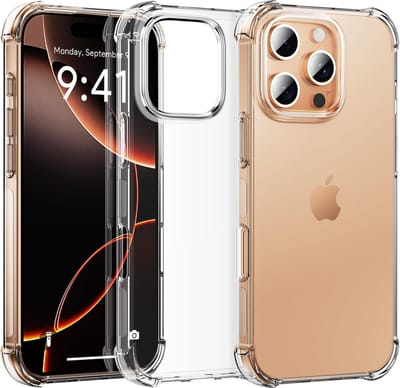 Casemania Hoesje Geschikt voor Apple iPhone 16 Pro - Transparant - Anti Shock Hybrid Back Cover