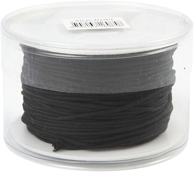Polyester Koord, dikte 1,8 mm, zwart, 50 m/ 1 rol