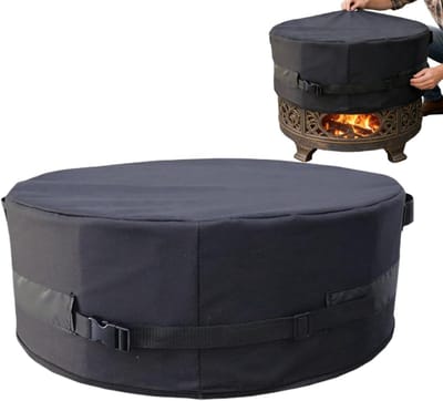 Vuurkorf Hoes - Terrashaard Bescherming - Buiten Gebruik - Dubbele Laag Design - 51x8 inch - Zwart