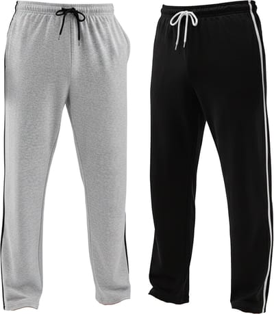 Milanoro - Set van 2 sportieve, comfortabele joggingbroeken voor heren - Zwart/Grijs - M