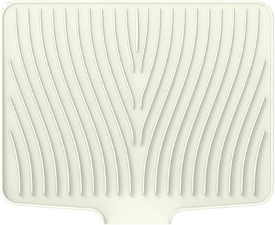 QTTVBTNA -Siliconen Afdruipmat met Opstaande Rand – Antislip & Hittebestendig Druipmat 40x33 cm – Schuine Ontwerp voor Keukenaanrecht of Gootsteen – Beige