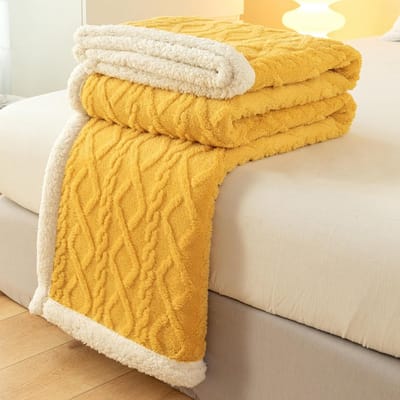 Luxe Dubbelzijdige Sherpa Deken 150 x 200 cm Warm en Pluizig voor Bed en Bank