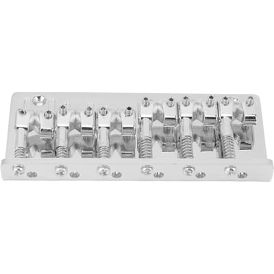 Chevalet de basse Alliage de zinc Type fixe 6 cordes Chevalet de basse électrique de remplacement pour la pratique argenté